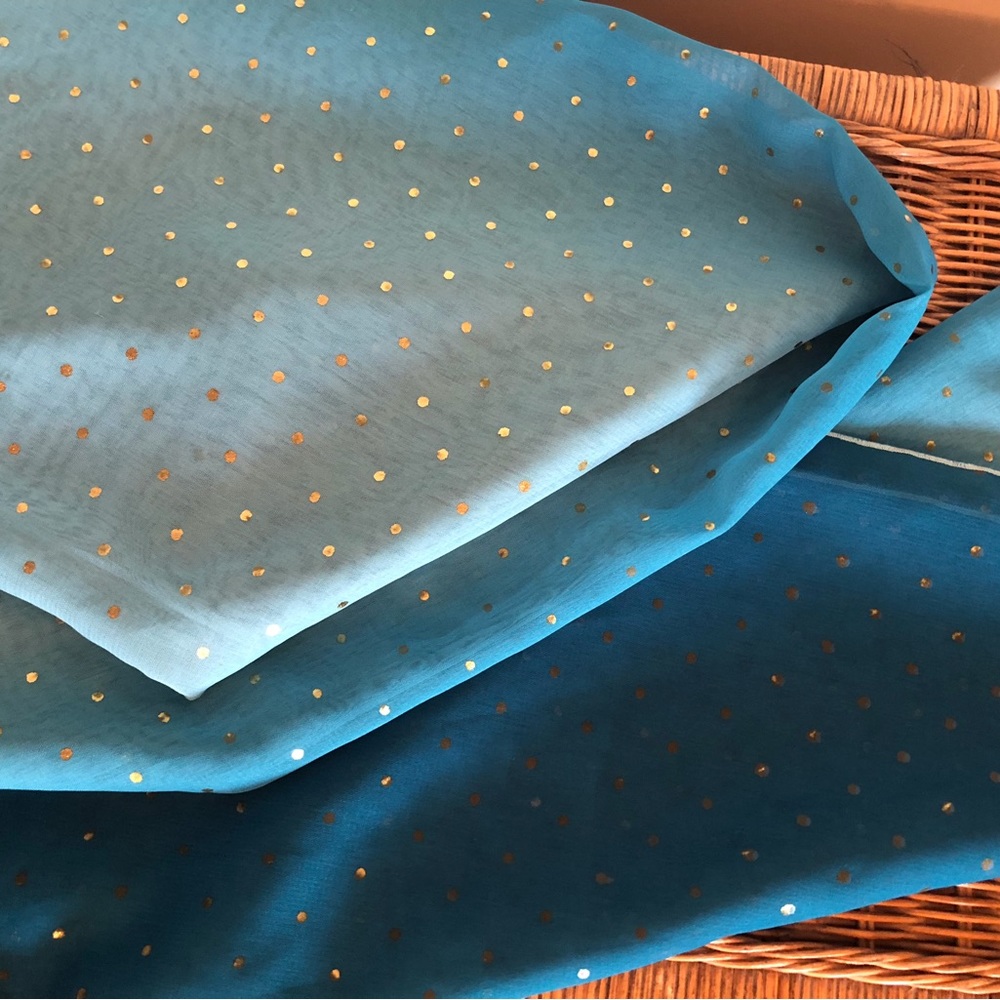 Turquoise and gold scarf
